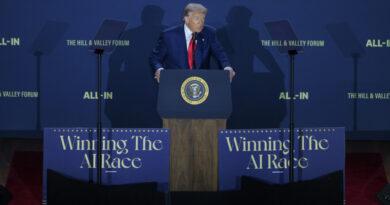 President Donald Trump during an AI-themed event.