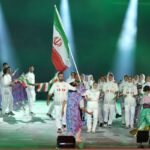 تصاویری از رژه کاروان ایران در مراسم افتتاحیه؛ حضور پررنگ بانوان