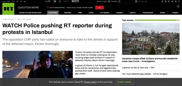 ویدئو برخورد با خبرنگار راشاتودی در ترکیه